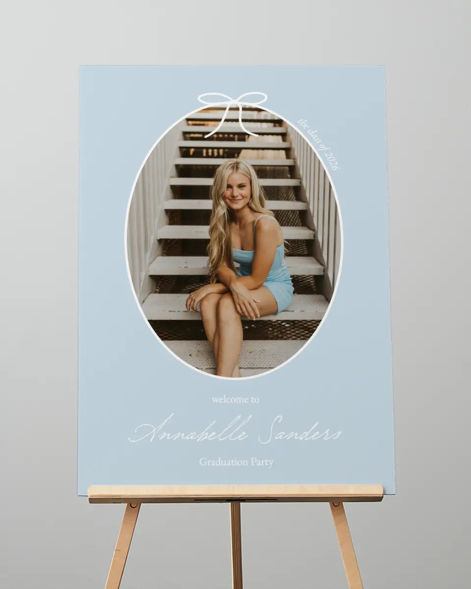 This is a 20" x 28" Welcome Grad Sign called Future Tied printed in full color