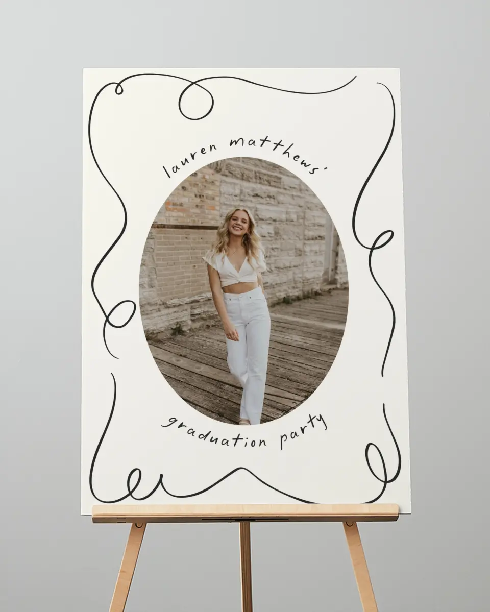This is a 20" x 28" Welcome Grad Sign called Free to be printed in full color