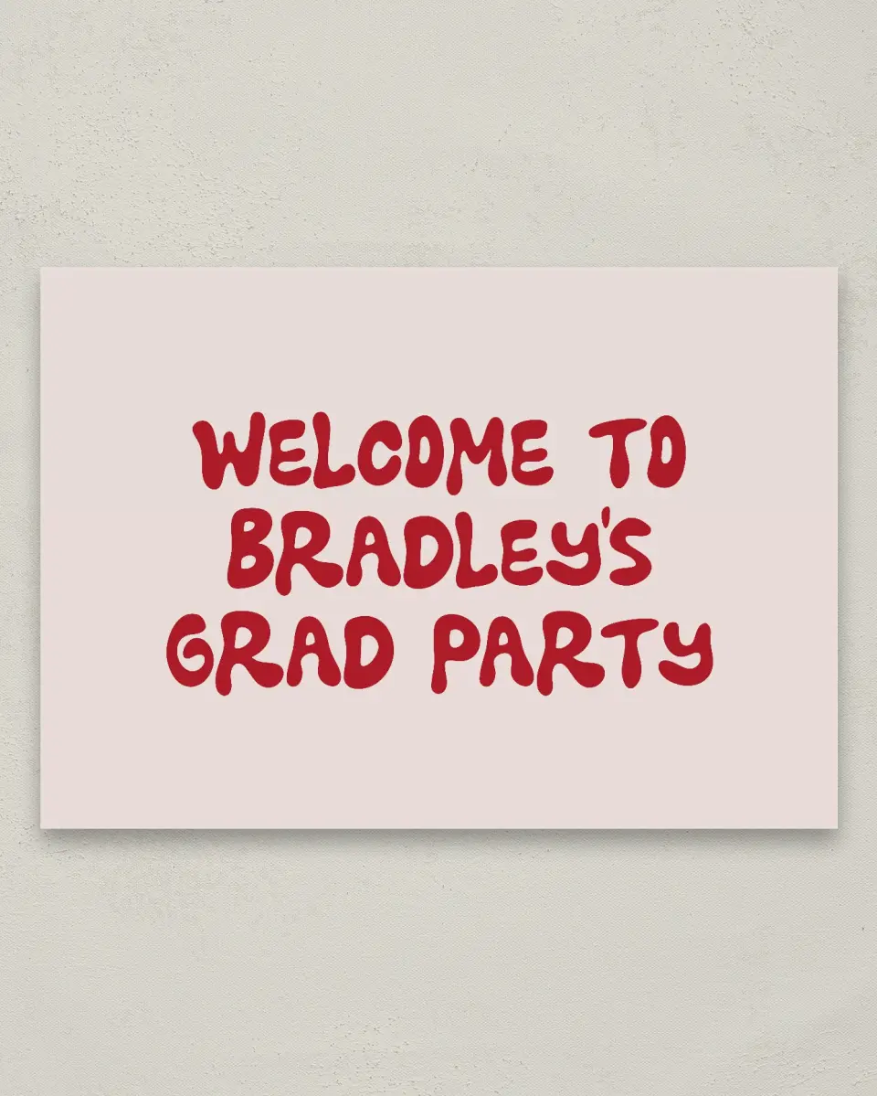 This is a 20" x 28" Welcome Grad Sign called Final Countdown printed in full color