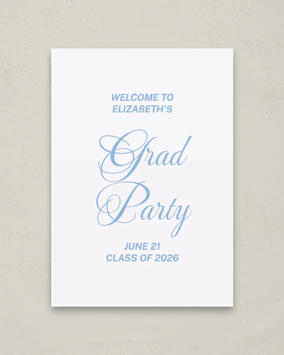 This is a 20" x 28" Welcome Grad Sign called Celebration of Success printed in full color