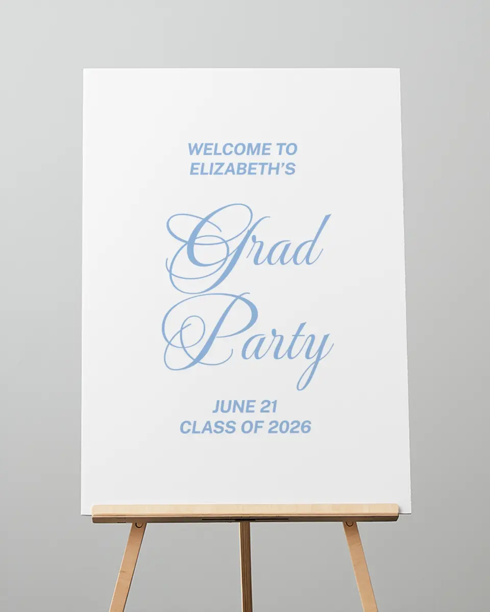 This is a 20" x 28" Welcome Grad Sign called Celebration of Success printed in full color