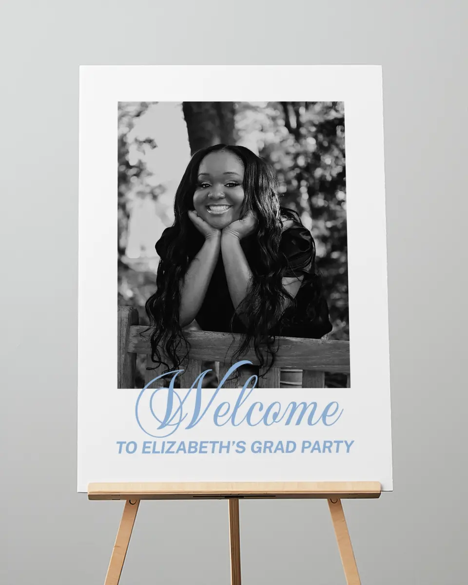 This is a 20" x 28" Welcome Grad Sign called Celebration of Success printed in full color
