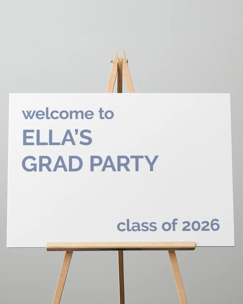This is a 20" x 28" Welcome Grad Sign called Future is Bright printed in full color