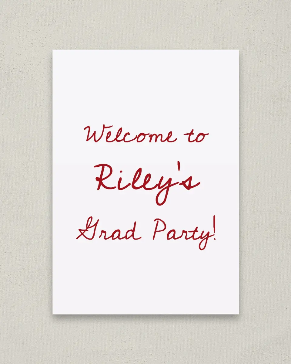 This is a 20" x 28" Welcome Grad Sign called Stunning Celebration printed in full color