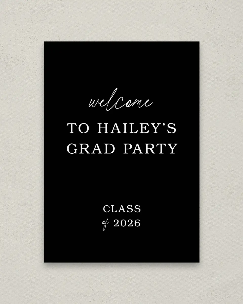 This is a 20" x 28" Welcome Grad Sign called Proud Moments printed in full color