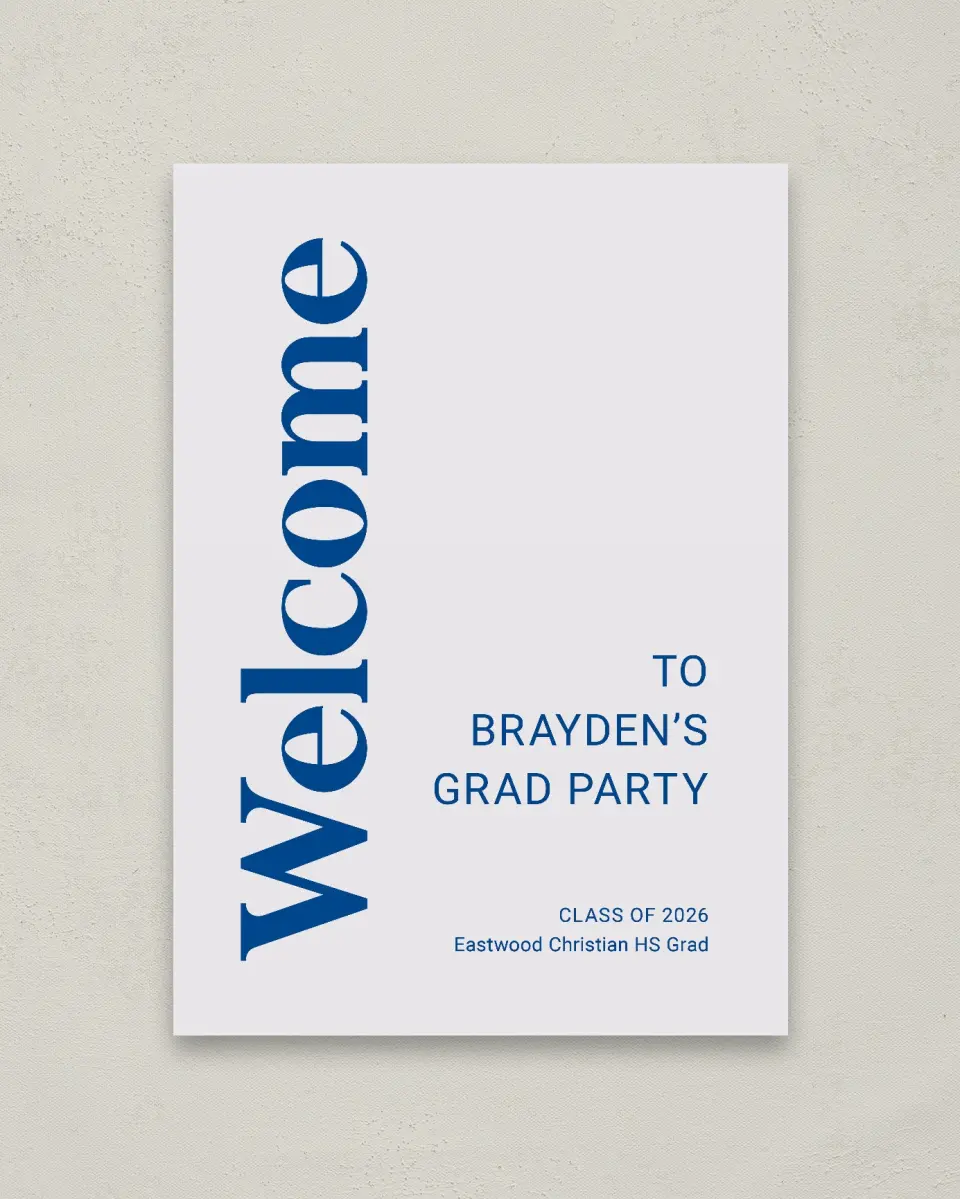 This is a 20" x 28" Welcome Grad Sign called Side of Success printed in full color
