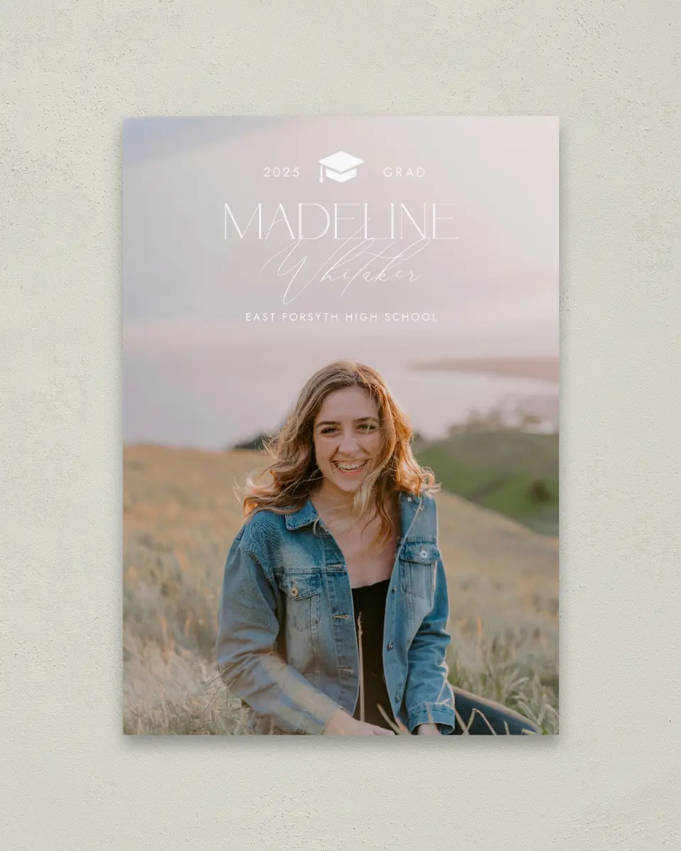 This is a 20" x 28" Welcome Grad Sign called Crowning Moment printed in full color