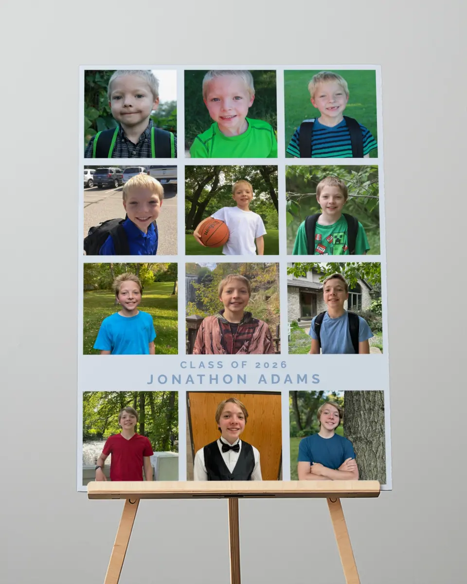 This is a 20" x 28" Welcome Grad Sign called Next Steps printed in full color