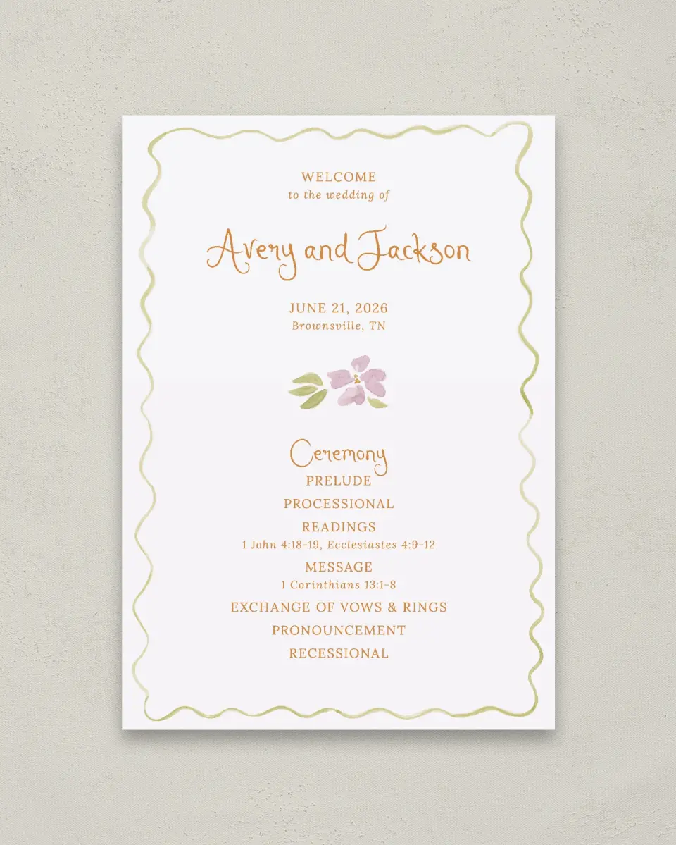 This is a 20" x 28" Ceremony Sign called Floral Whimsy printed in full color