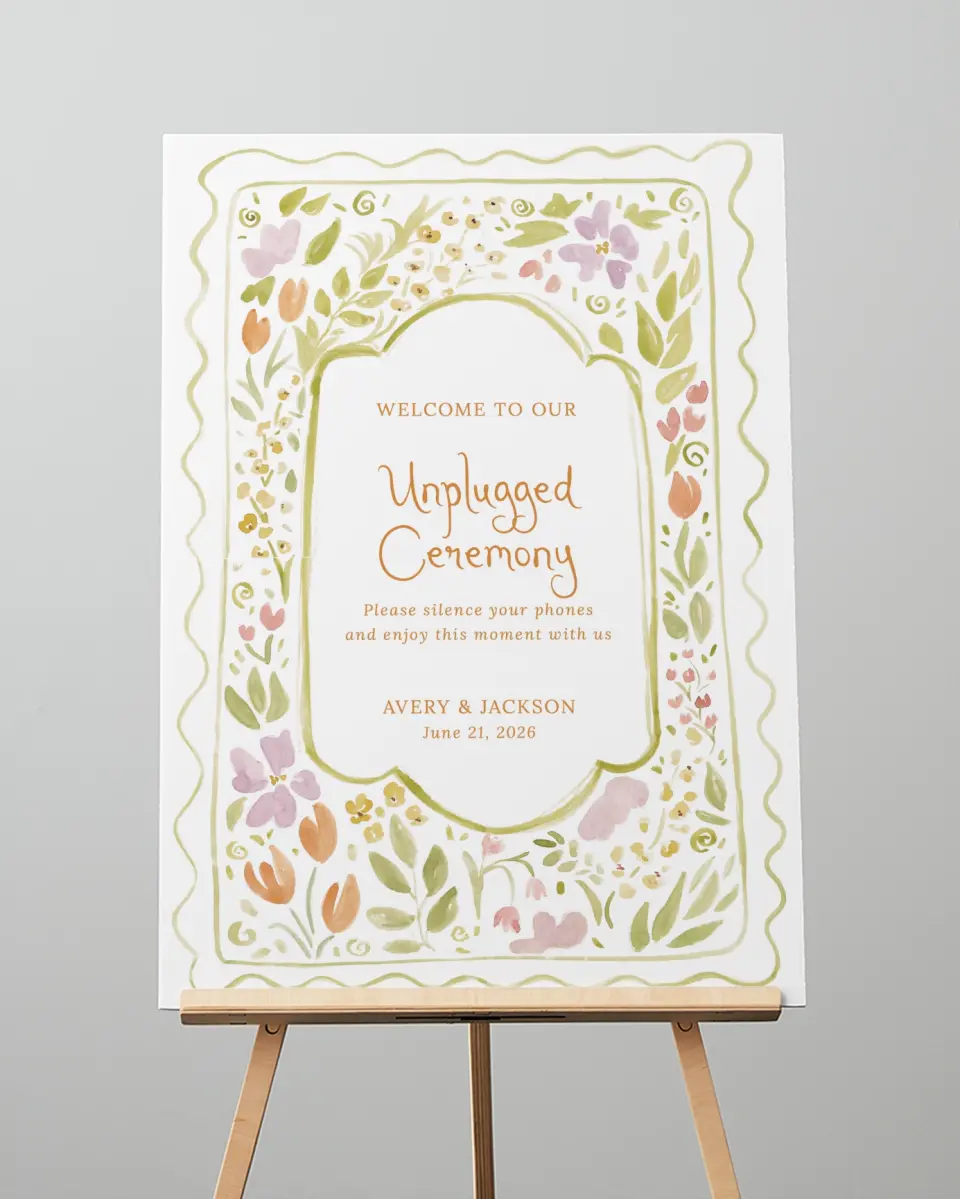 This is a 20" x 28" Unplugged Sign called Floral Whimsy printed in full color
