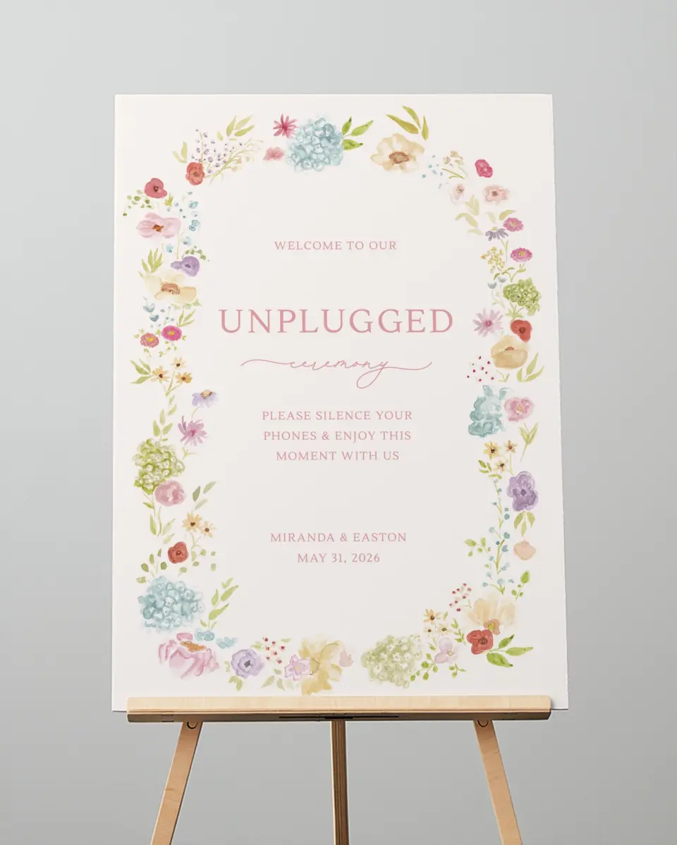 This is a 20" x 28" Unplugged Sign called Dainty Garden printed in full color