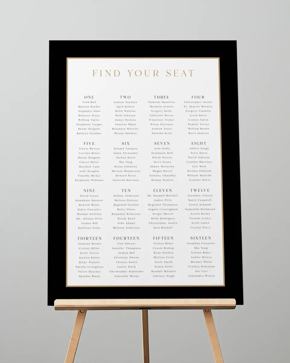 This is a 20" x 28" Seating Chart Sign called Make an Impact printed in full color