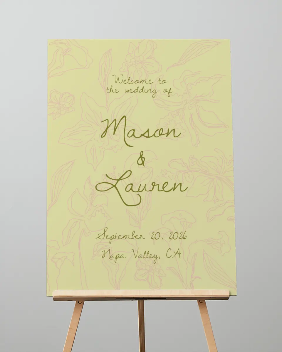 This is a 20" x 28" Welcome Sign called Forever Bud printed in full color