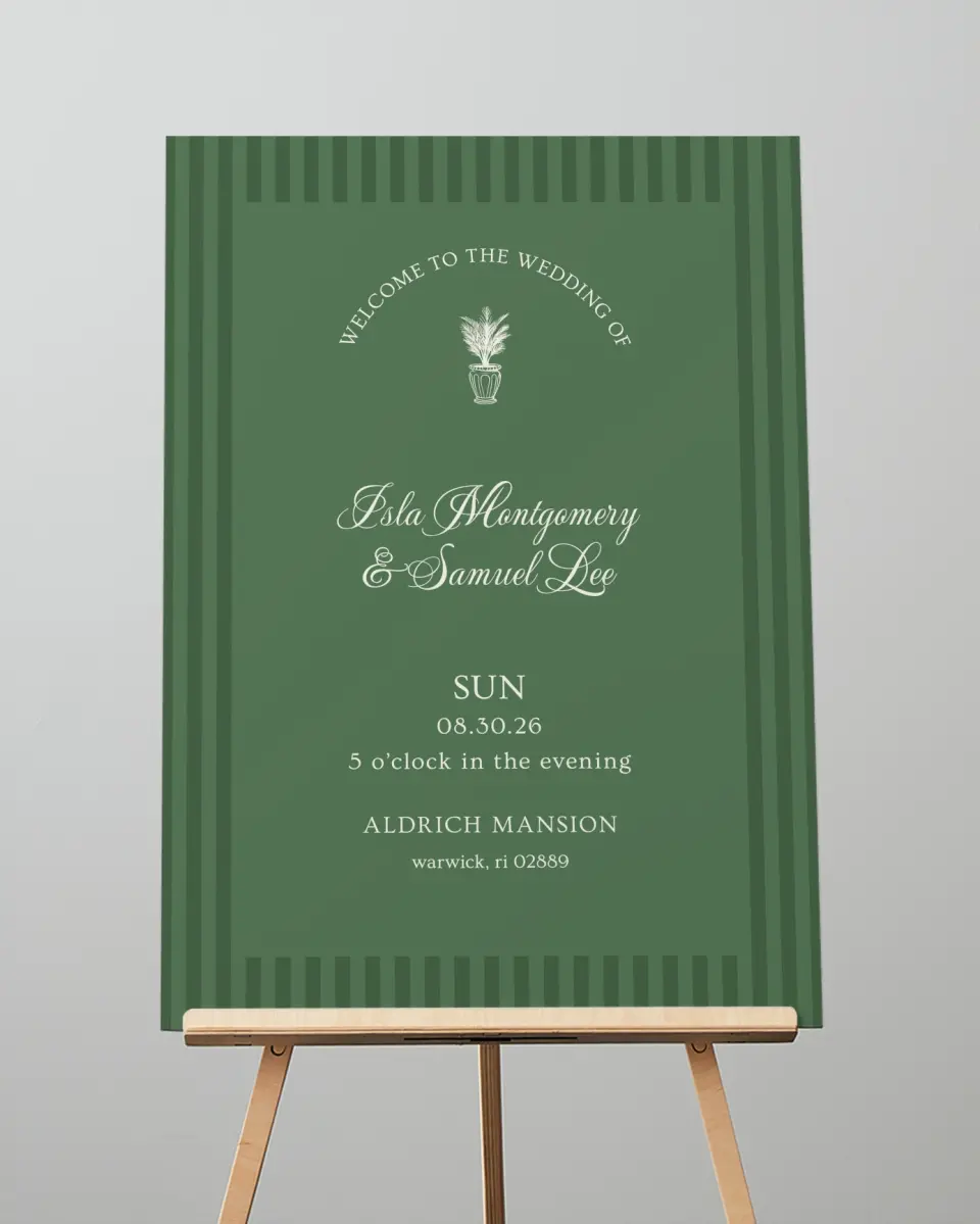 This is a 20" x 28" Welcome Sign called Warwick printed in full color