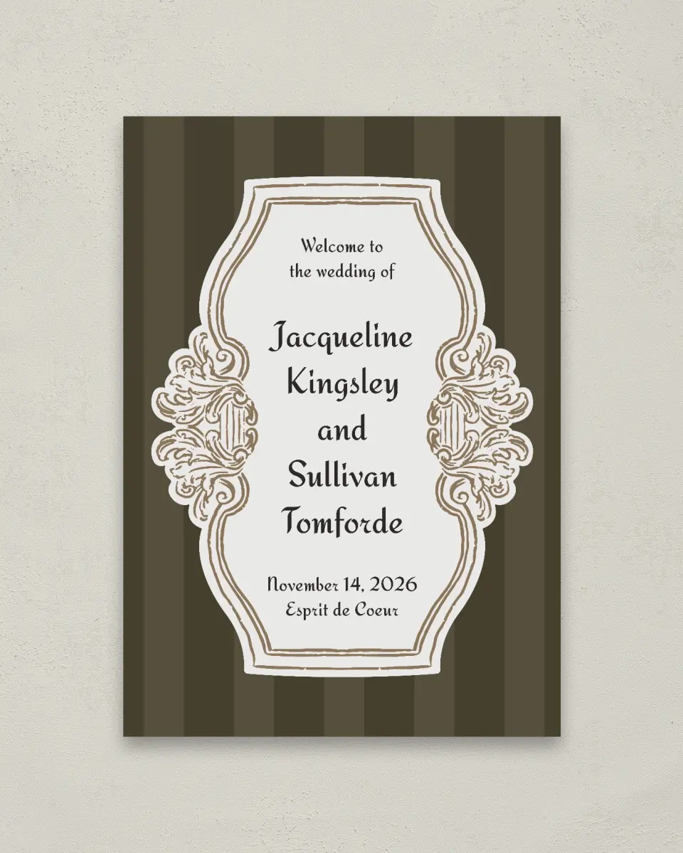 This is a 20" x 28" Welcome Sign called Lafayette printed in full color