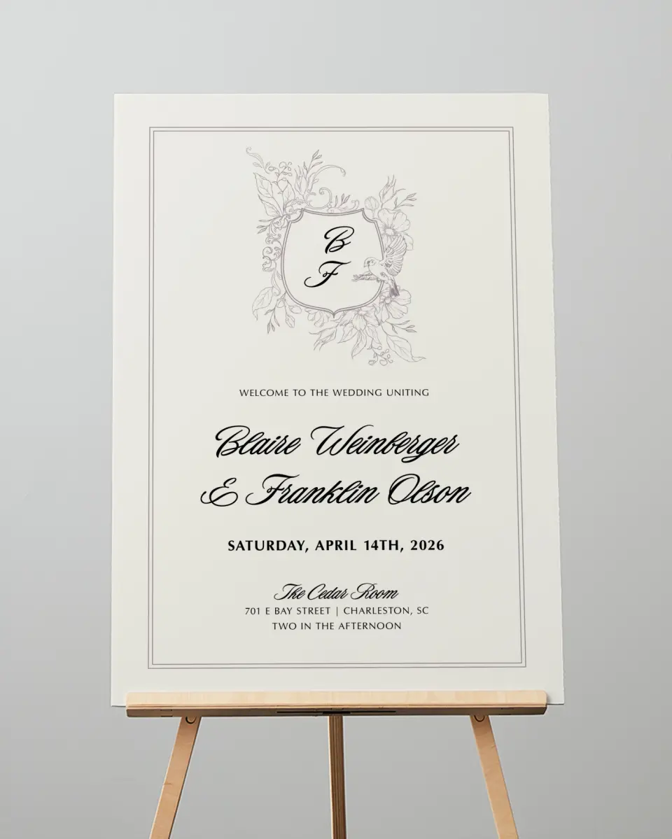 This is a 20" x 28" Welcome Sign called Charleston printed in full color