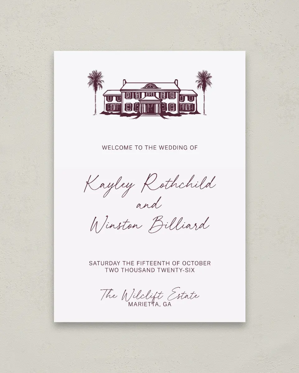 This is a 20" x 28" Welcome Sign called The Wilclift printed in full color
