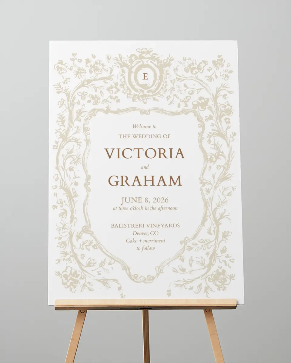 This is a 20" x 28" Welcome Sign called Soft Branchlets printed in full color