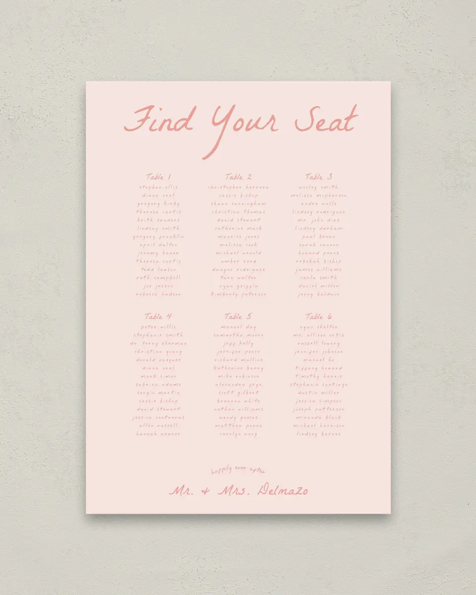 This is a 20" x 28" Seating Chart Sign called Maritime Vows printed in full color