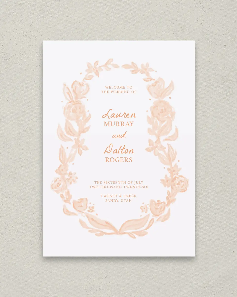 This is a 20" x 28" Welcome Sign called Ever After Blooms printed in full color