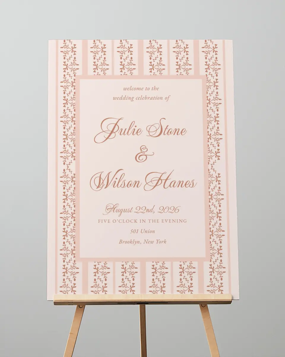 This is a 20" x 28" Welcome Sign called Patterned Love printed in full color