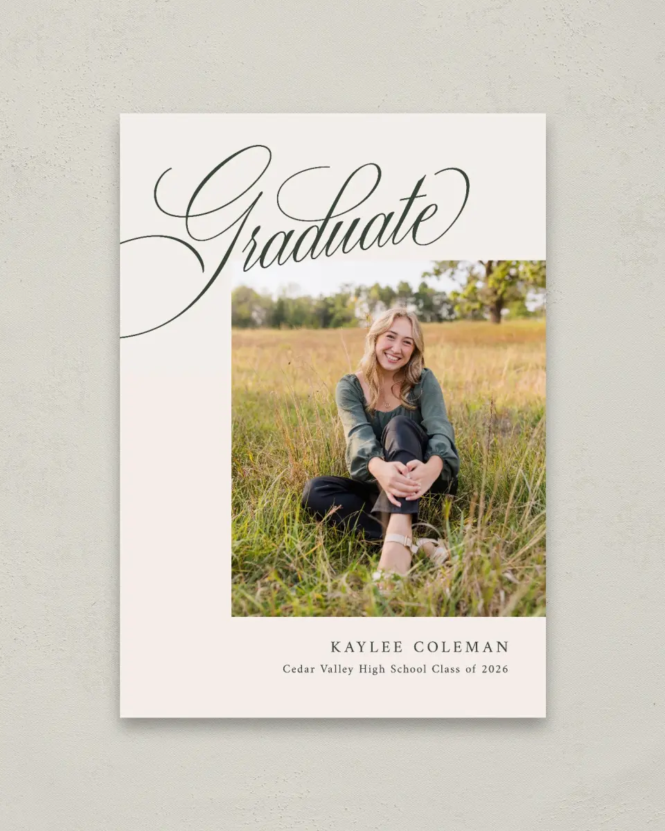 This is a 20" x 28" Welcome Grad Sign called Grand Flourish printed in full color