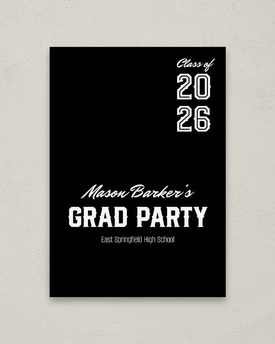 This is a 20" x 28" Welcome Grad Sign called All-Star Athlete printed in full color