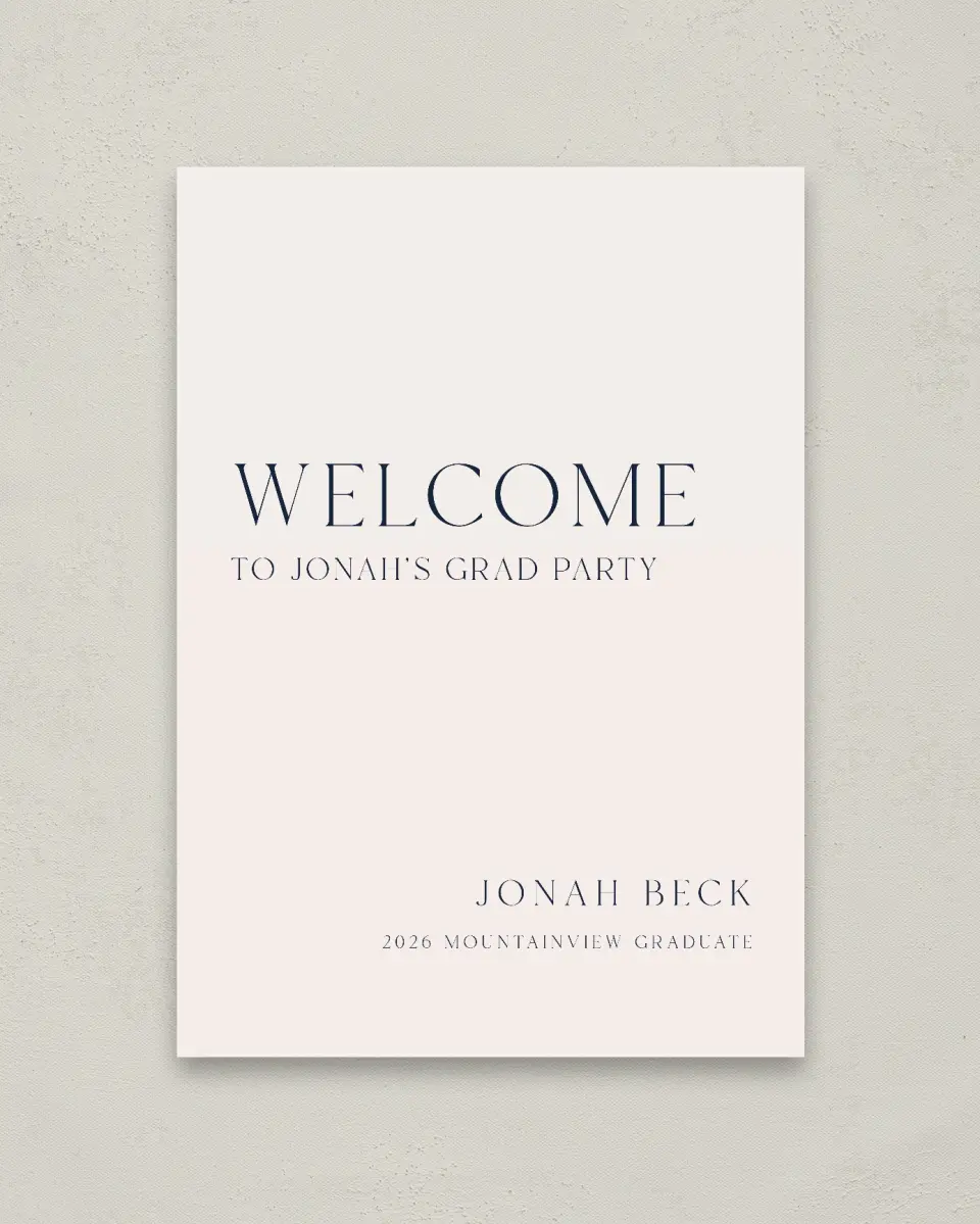 This is a 20" x 28" Welcome Grad Sign called We Did It printed in full color