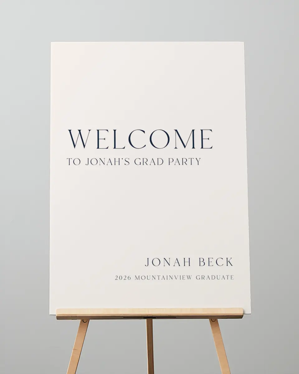 This is a 20" x 28" Welcome Grad Sign called We Did It printed in full color