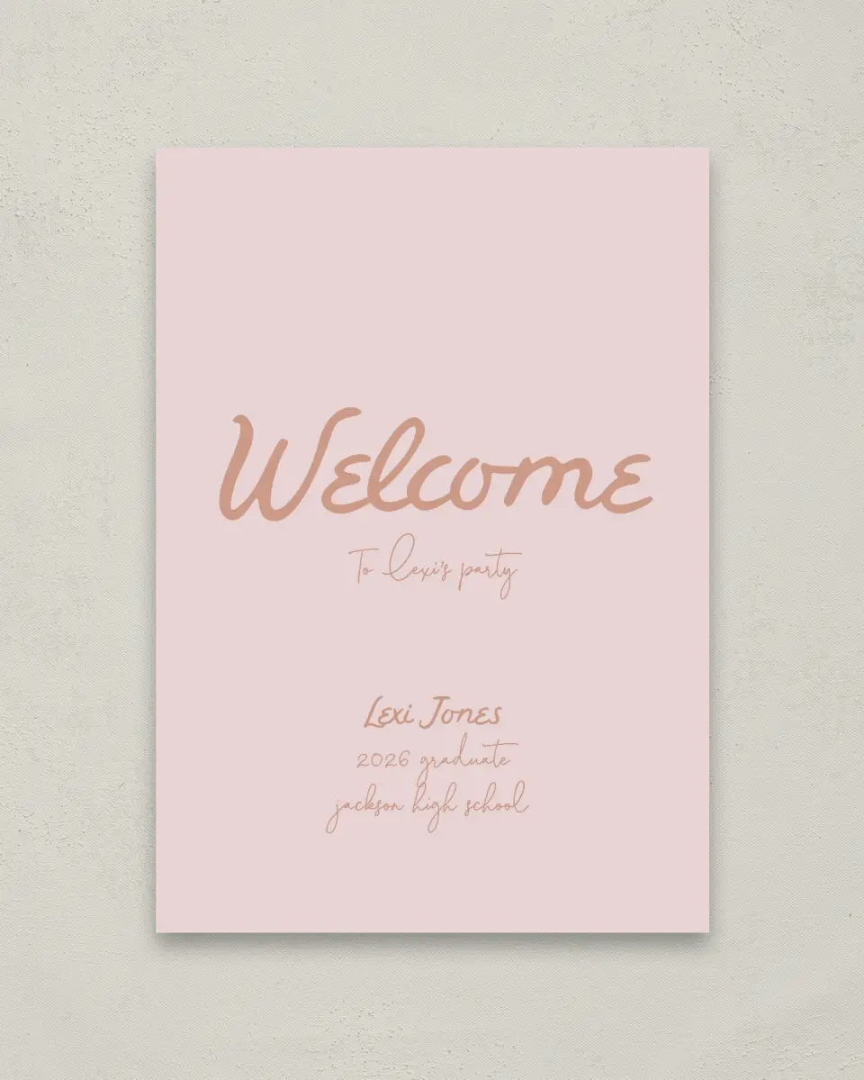 This is a 20" x 28" Welcome Grad Sign called Tassels on Tassels printed in full color