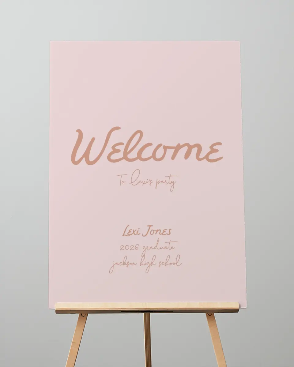 This is a 20" x 28" Welcome Grad Sign called Tassels on Tassels printed in full color