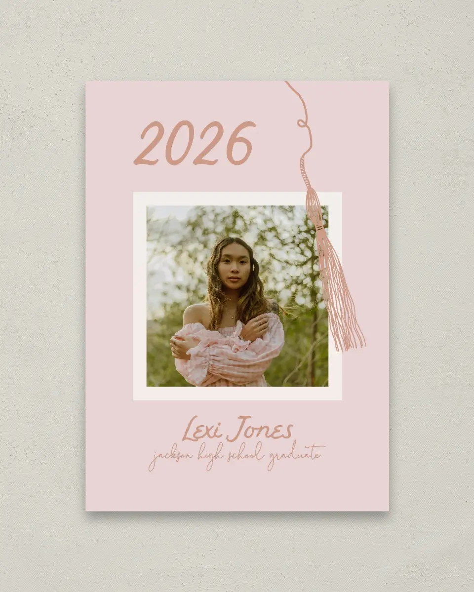 This is a 20" x 28" Welcome Grad Sign called Tassels on Tassels printed in full color