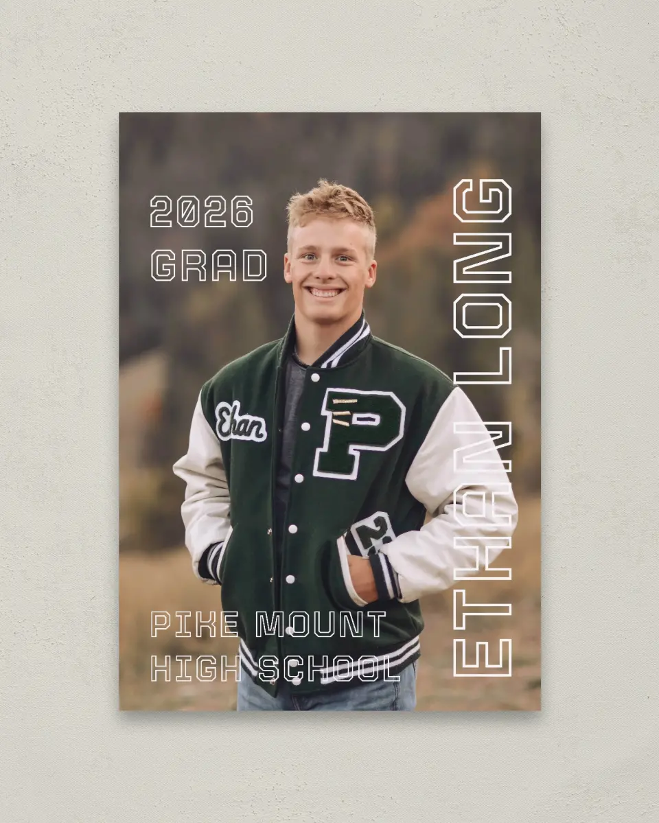 This is a 20" x 28" Welcome Grad Sign called Athletic Achievement printed in full color