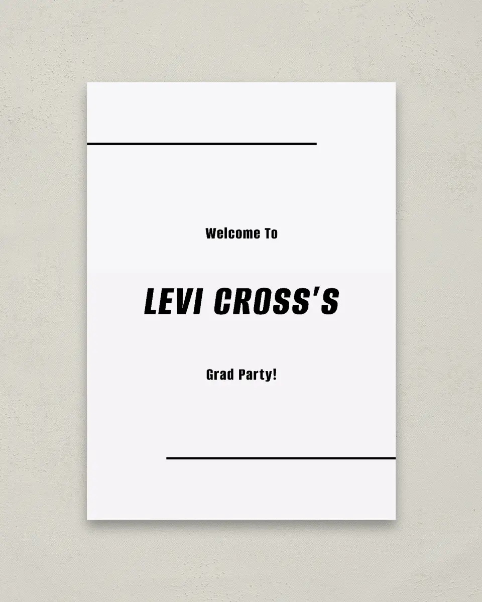 This is a 20" x 28" Welcome Grad Sign called Go Long printed in full color