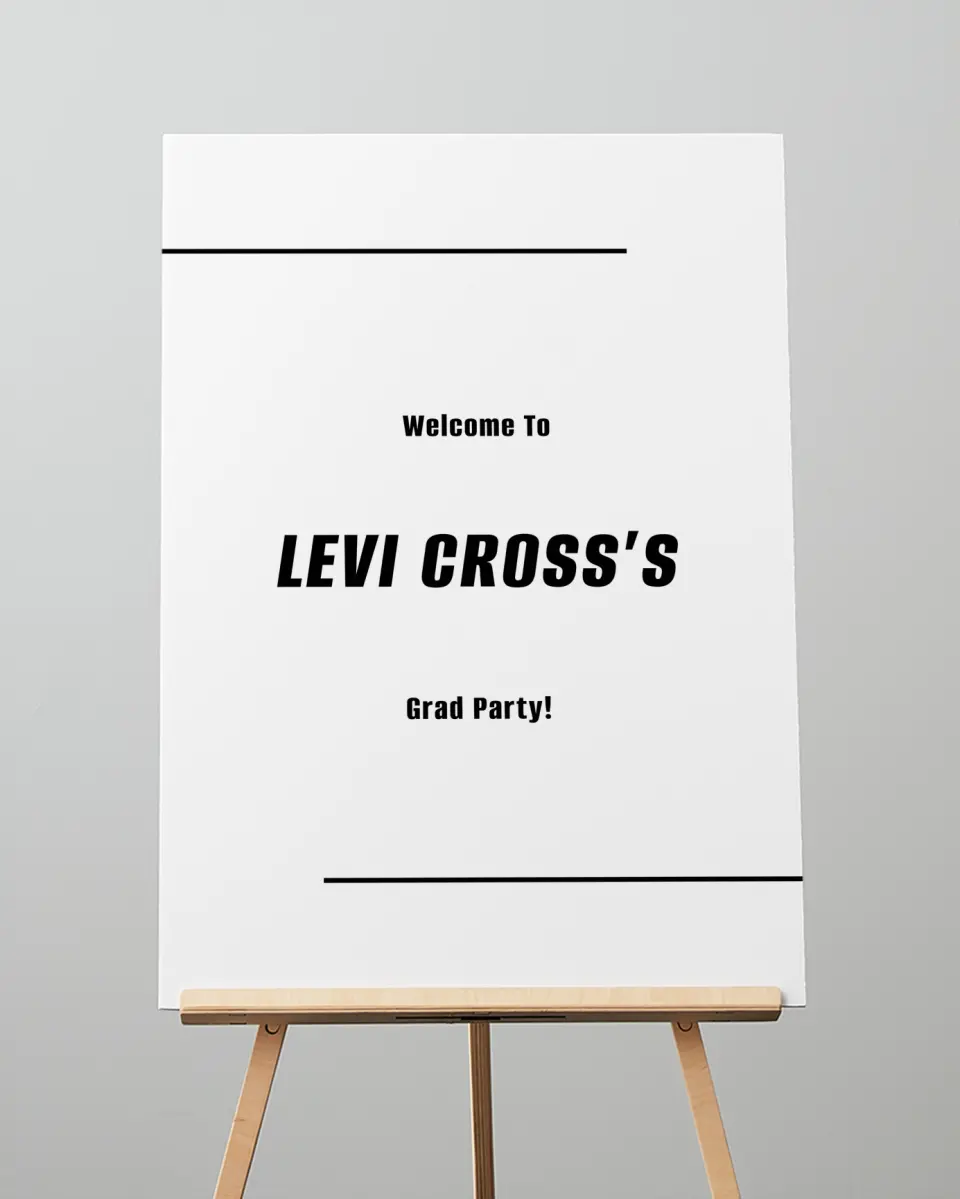 This is a 20" x 28" Welcome Grad Sign called Go Long printed in full color