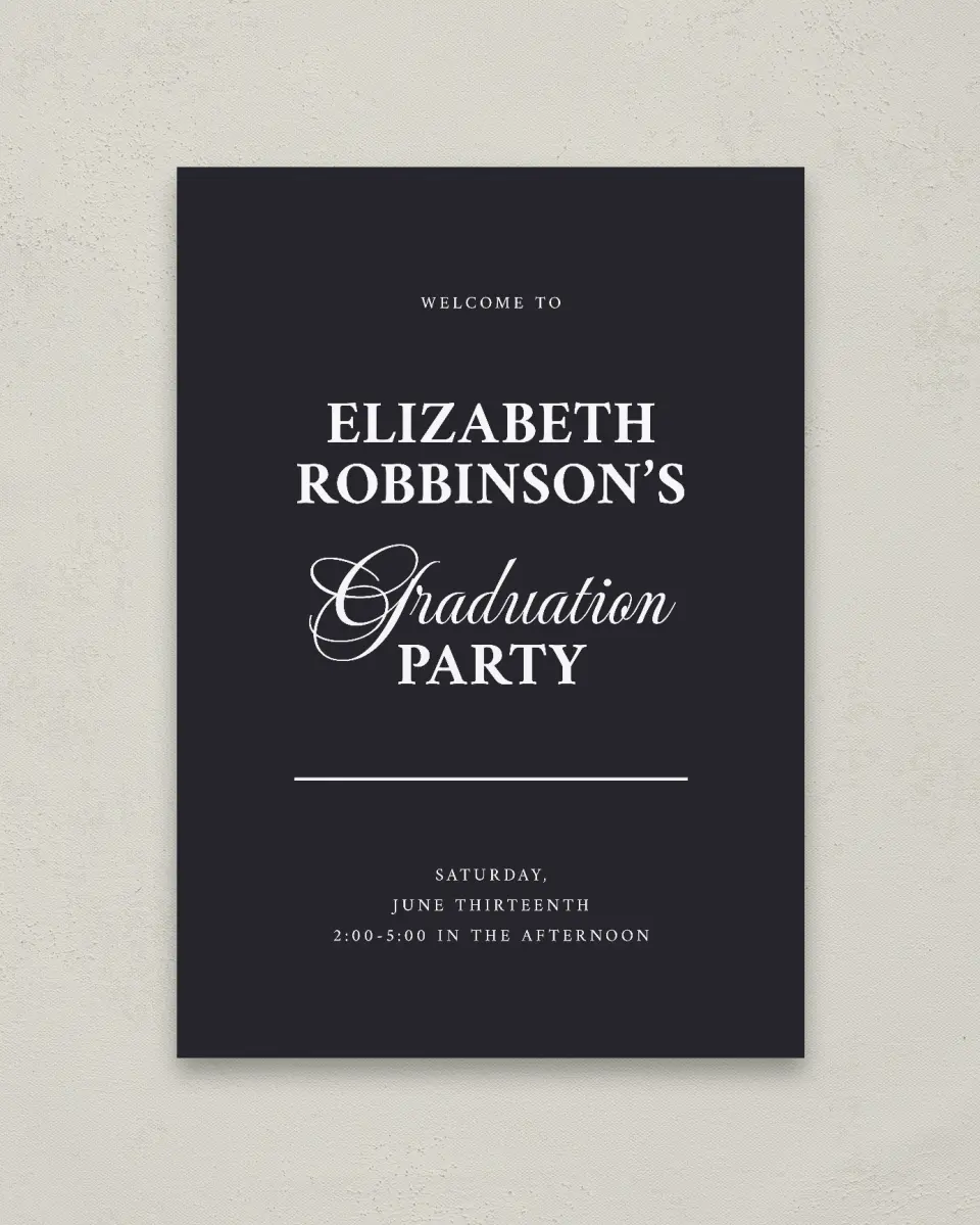 This is a 20" x 28" Welcome Grad Sign called The Right Path printed in full color