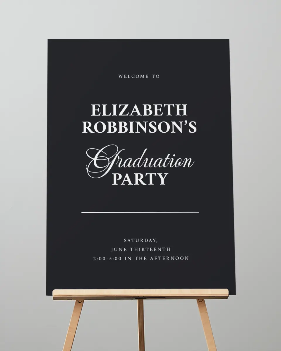 This is a 20" x 28" Welcome Grad Sign called The Right Path printed in full color