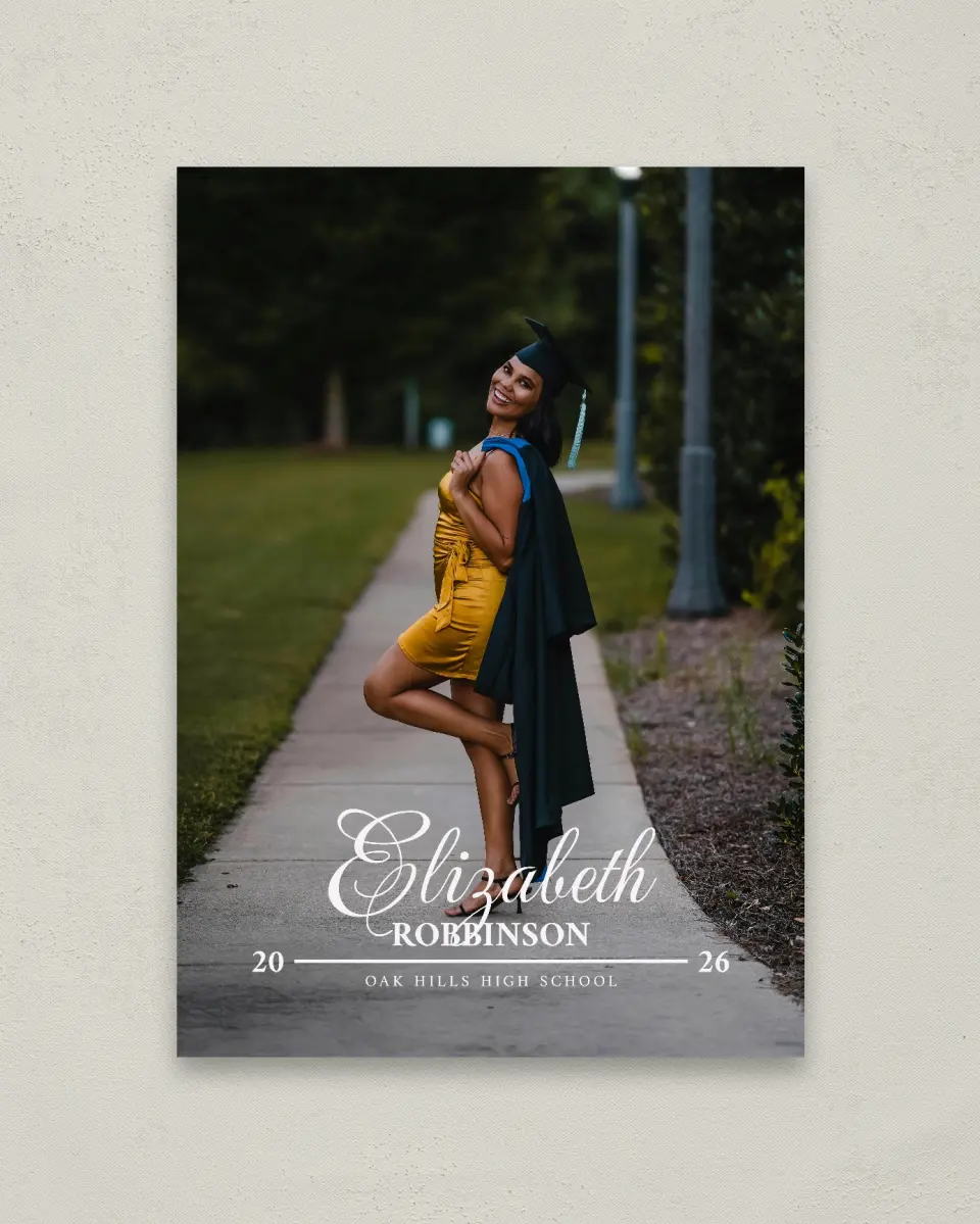 This is a 20" x 28" Welcome Grad Sign called The Right Path printed in full color