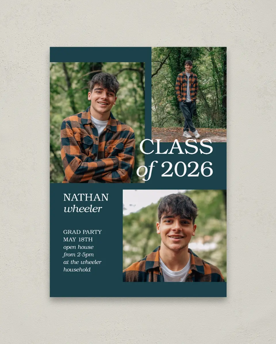 This is a 20" x 28" Welcome Grad Sign called Sky's the Limit printed in full color