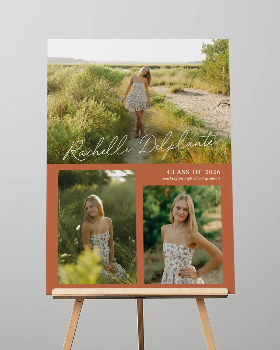This is a 20" x 28" Welcome Grad Sign called Wholesome Grad printed in full color