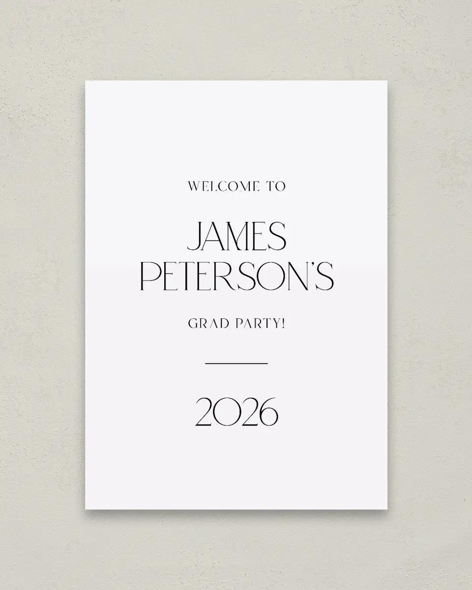 This is a 20" x 28" Welcome Grad Sign called Most Classic printed in full color