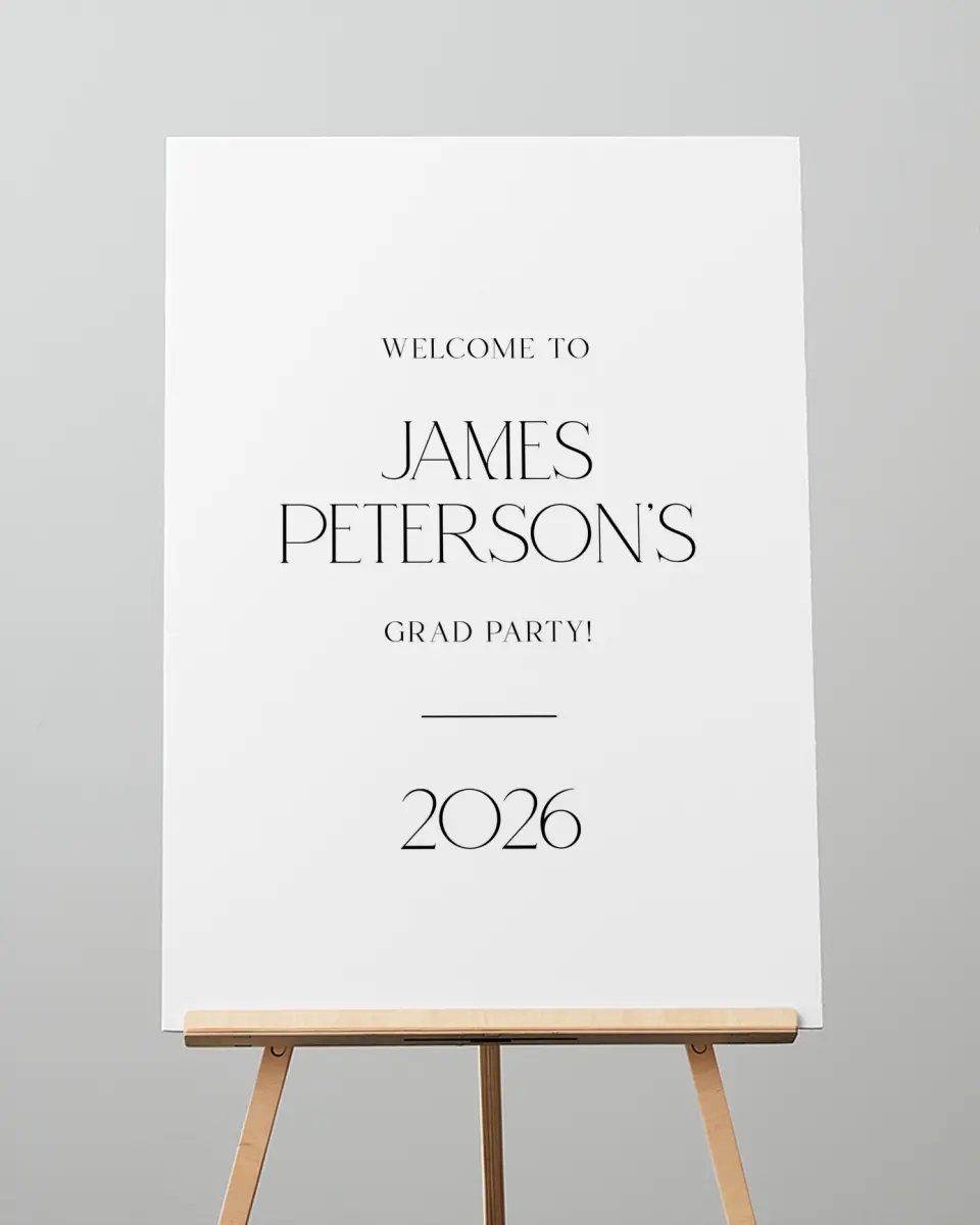 This is a 20" x 28" Welcome Grad Sign called Most Classic printed in full color