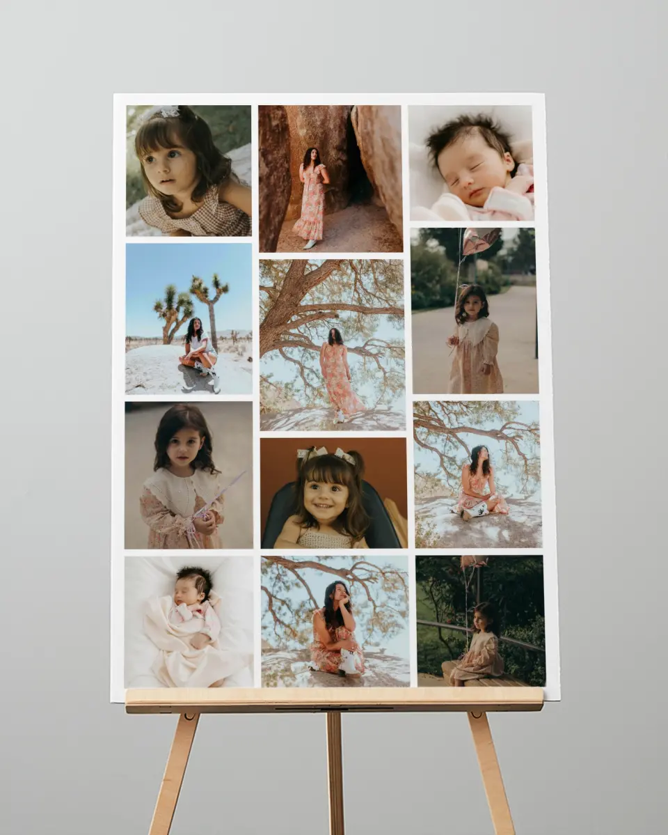 This is a 20" x 28" Graduation Photo Board called Years Gone By printed in full color