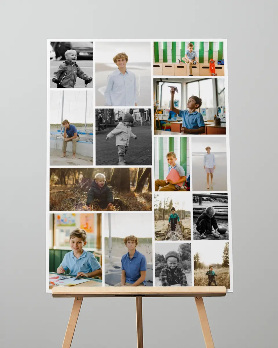 This is a 20" x 28" Graduation Photo Board called Stage by Stage printed in full color