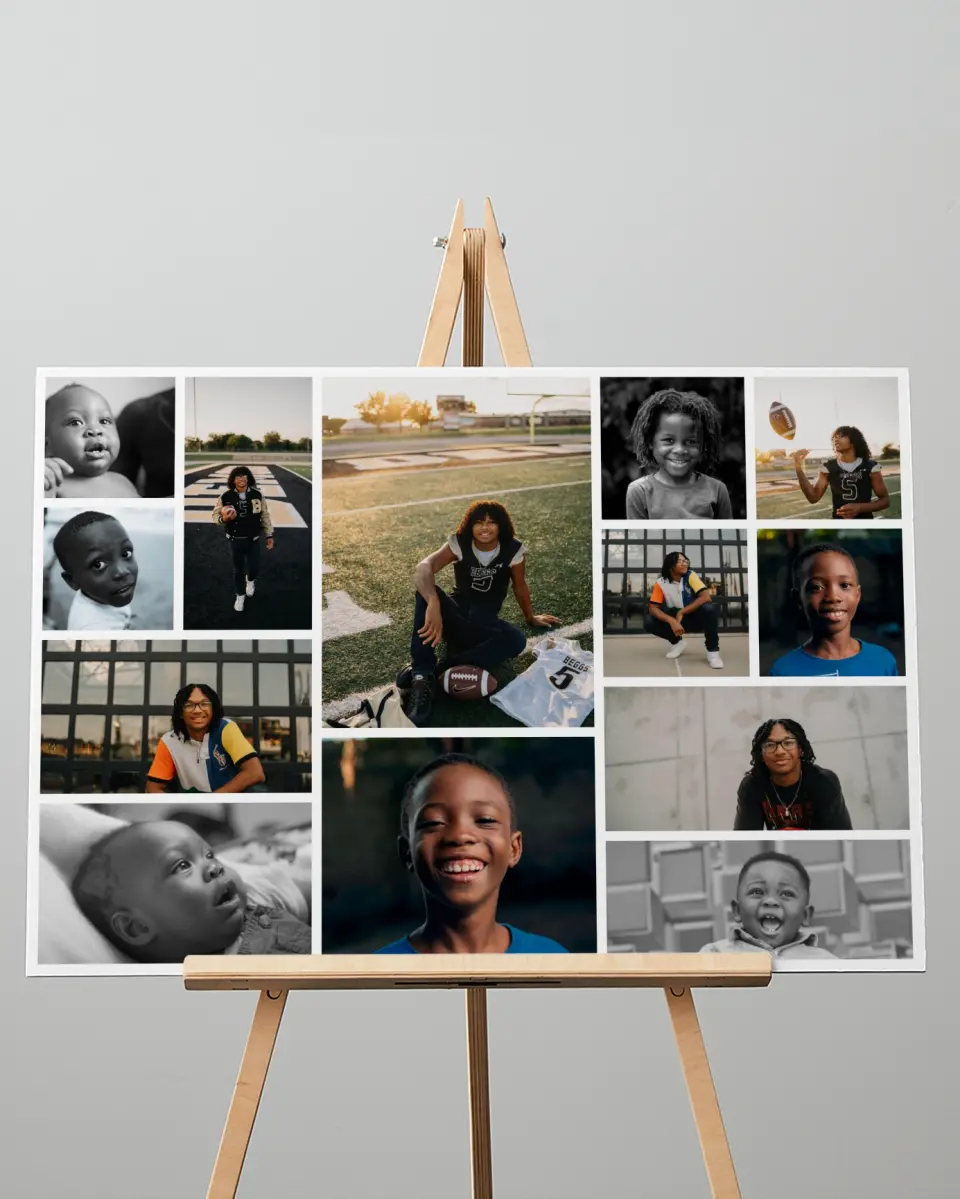 This is a 20" x 28" Graduation Photo Board called Passing Time printed in full color