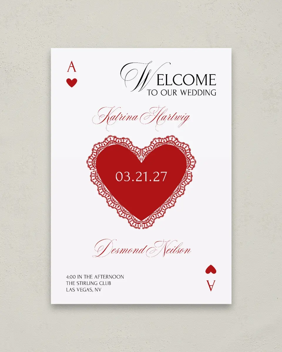 This is a 20" x 28" Welcome Sign called Elevated Vegas printed in full color with Gold foil