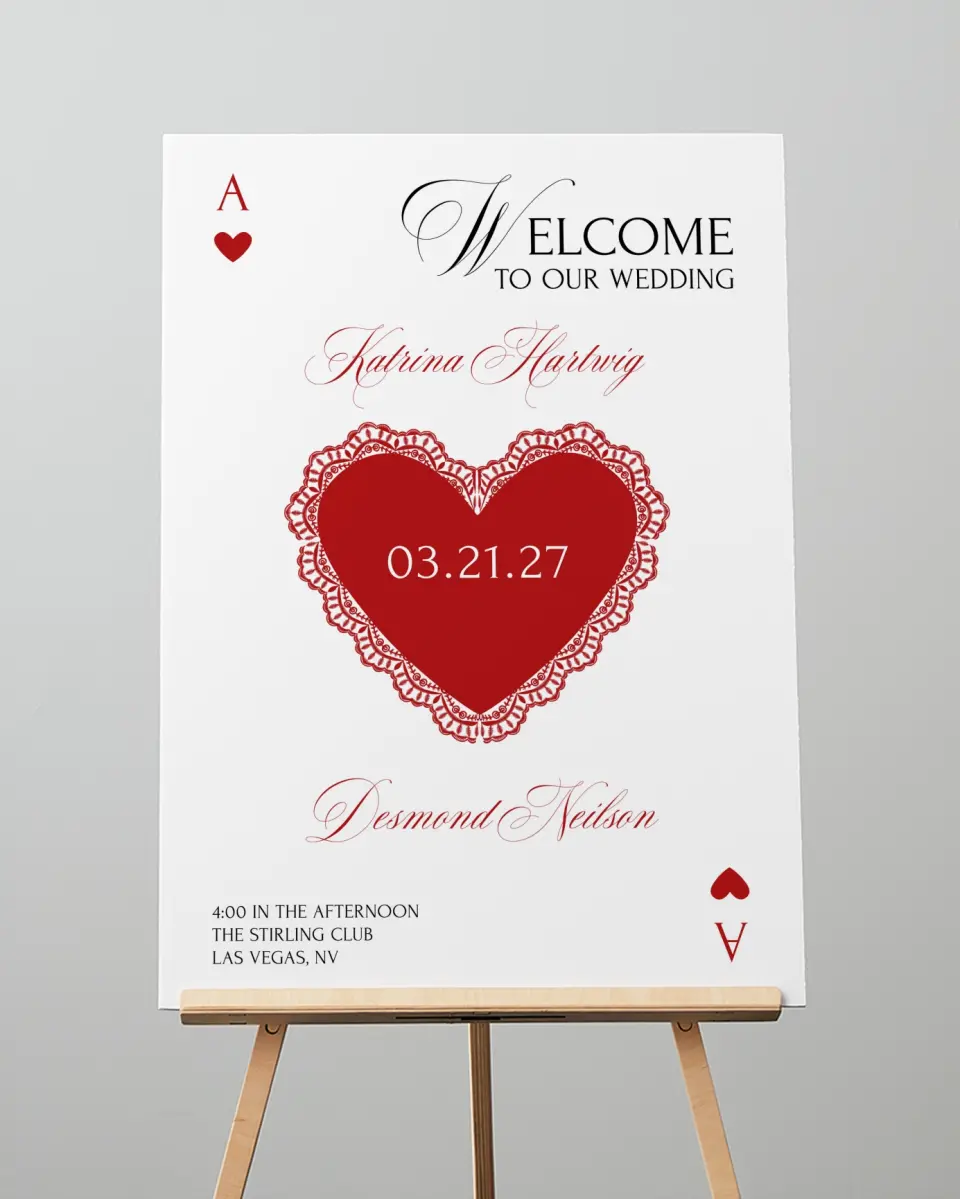This is a 20" x 28" Welcome Sign called Elevated Vegas printed in full color with Gold foil