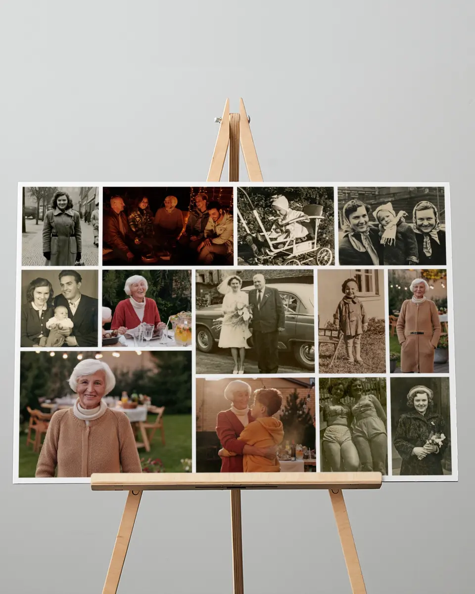 This is a 20" x 28" Memorial Sign called Remembered Fondly printed in full color with Rose Gold foil