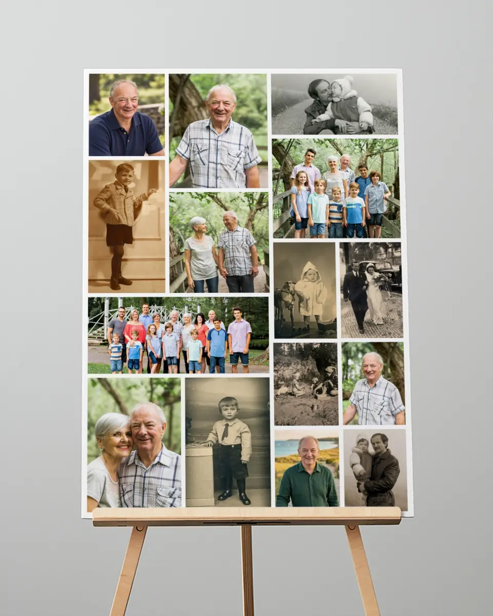 This is a 20" x 28" Memorial Sign called Precious Memories printed in full color with Rose Gold foil