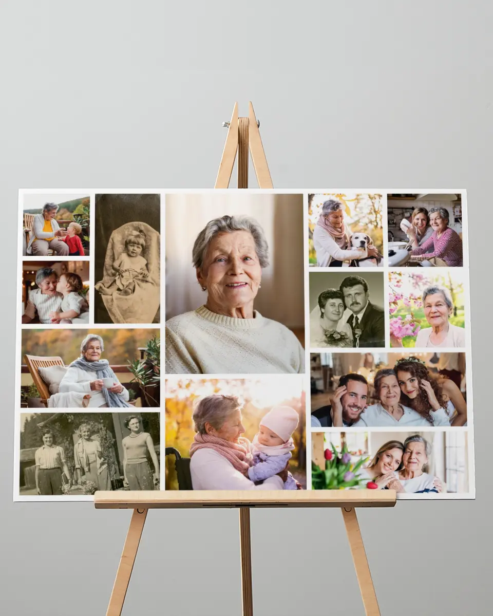 This is a 20" x 28" Memorial Sign called Forever Remembered printed in full color with Rose Gold foil